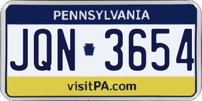 PA license plate JQN3654