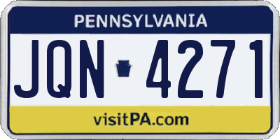 PA license plate JQN4271