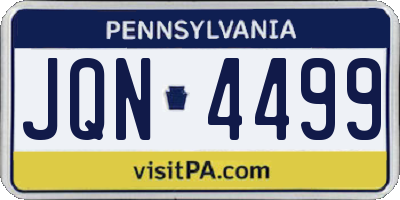 PA license plate JQN4499