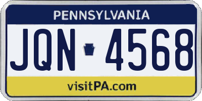 PA license plate JQN4568