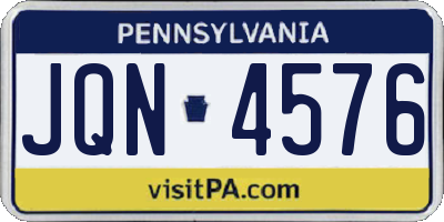 PA license plate JQN4576