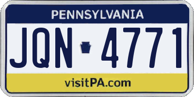 PA license plate JQN4771