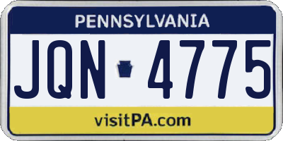 PA license plate JQN4775