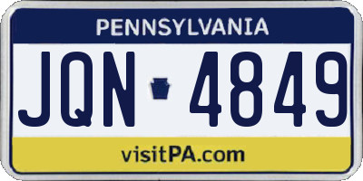 PA license plate JQN4849