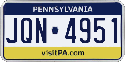PA license plate JQN4951