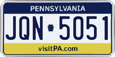 PA license plate JQN5051