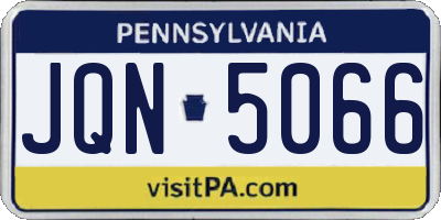 PA license plate JQN5066