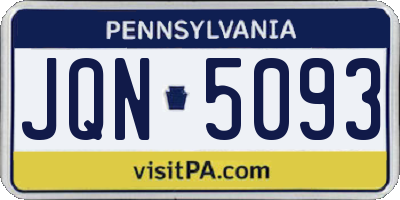 PA license plate JQN5093