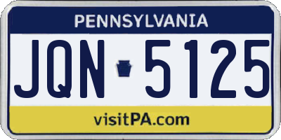 PA license plate JQN5125