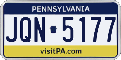 PA license plate JQN5177