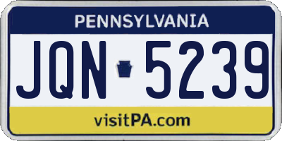 PA license plate JQN5239