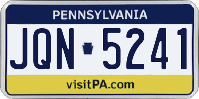 PA license plate JQN5241