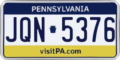 PA license plate JQN5376