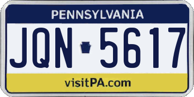 PA license plate JQN5617
