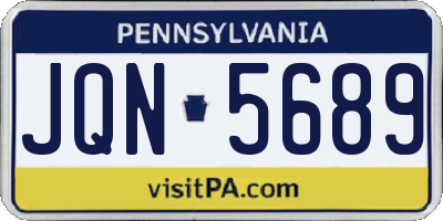 PA license plate JQN5689