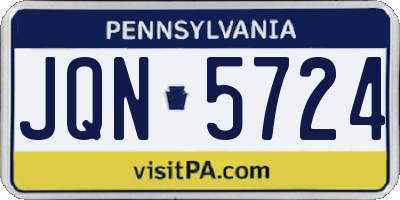 PA license plate JQN5724