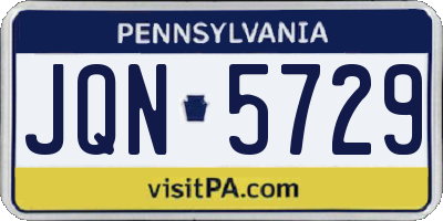 PA license plate JQN5729