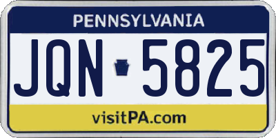 PA license plate JQN5825