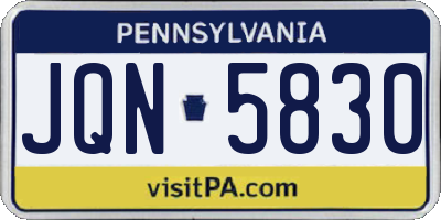 PA license plate JQN5830