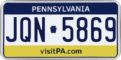 PA license plate JQN5869