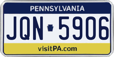 PA license plate JQN5906