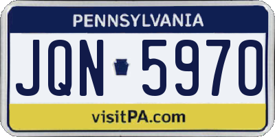 PA license plate JQN5970