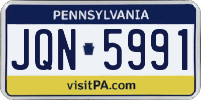 PA license plate JQN5991