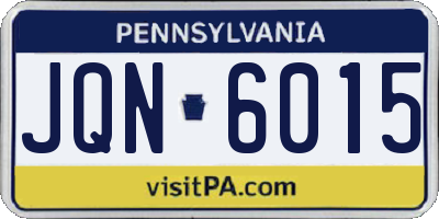 PA license plate JQN6015