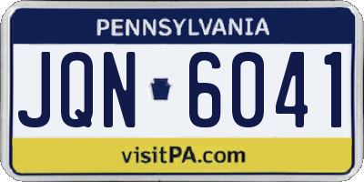 PA license plate JQN6041