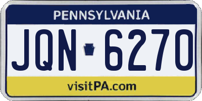 PA license plate JQN6270