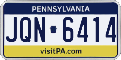 PA license plate JQN6414