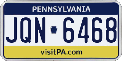 PA license plate JQN6468