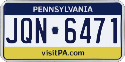 PA license plate JQN6471