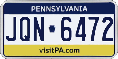 PA license plate JQN6472