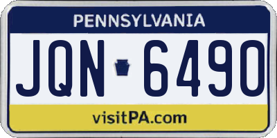 PA license plate JQN6490