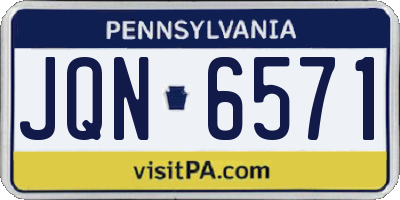 PA license plate JQN6571