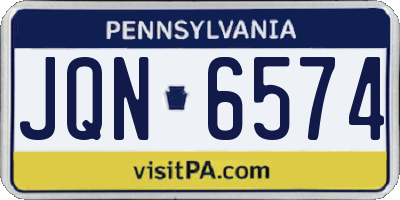 PA license plate JQN6574