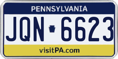 PA license plate JQN6623
