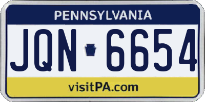 PA license plate JQN6654
