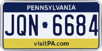 PA license plate JQN6684