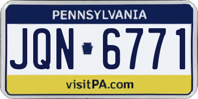 PA license plate JQN6771