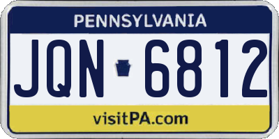 PA license plate JQN6812