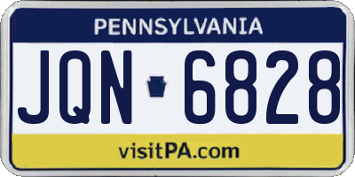 PA license plate JQN6828