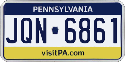 PA license plate JQN6861