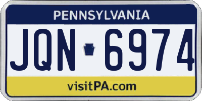 PA license plate JQN6974