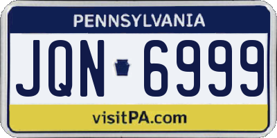 PA license plate JQN6999