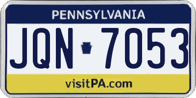 PA license plate JQN7053