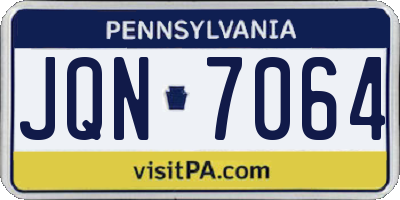 PA license plate JQN7064