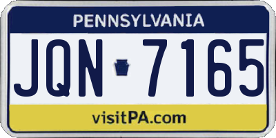 PA license plate JQN7165