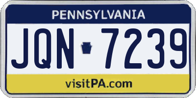 PA license plate JQN7239